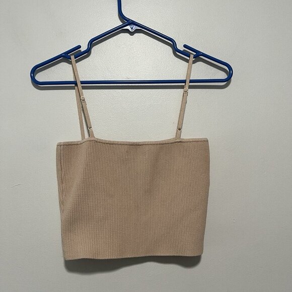 Babaton Aritzia Beige Denzel Corset Sculpt Knit Ribbed Tank Size Medium‎ - Picture 4 of 6